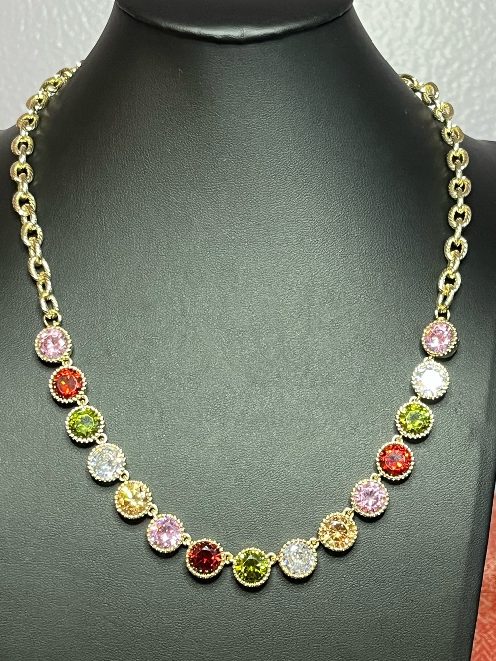 Luxurious Crystal Multi-color Necklace 16-18” Glam for Everyday!
